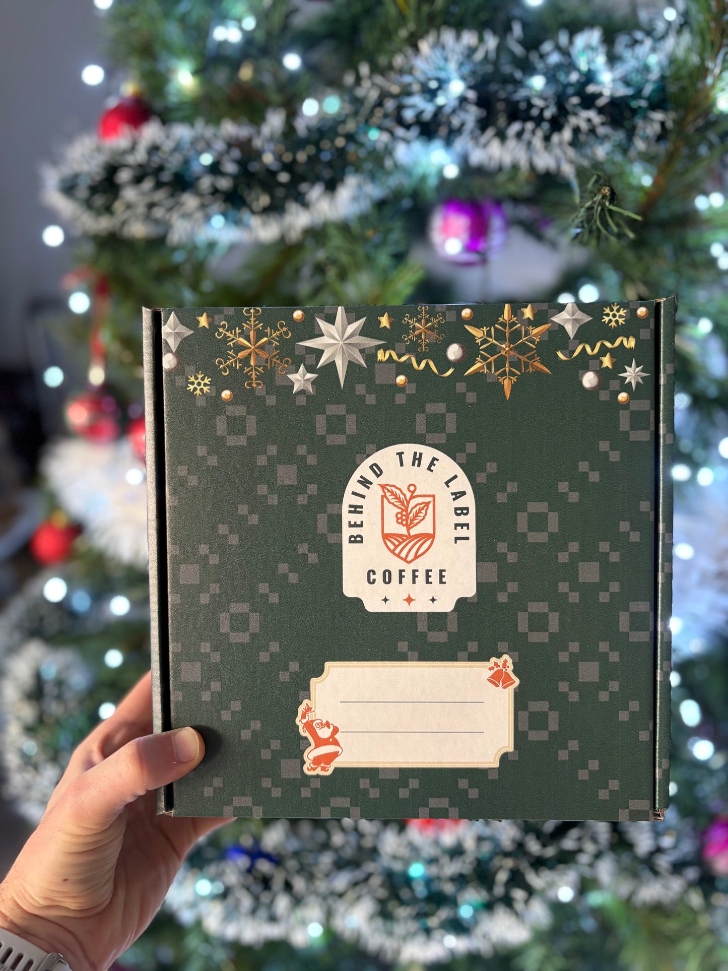 Christmas Gift Box. Delicious Coffee with Bean and Goose Chocolate