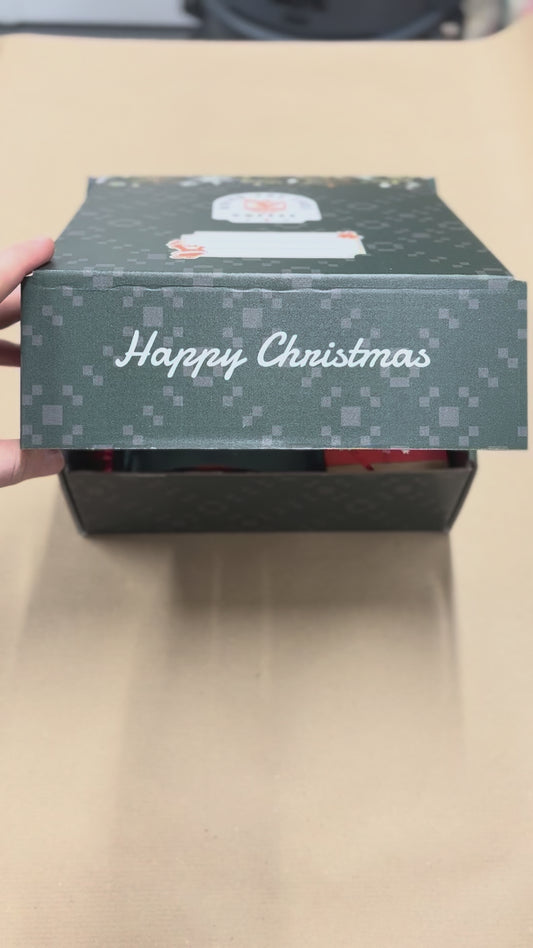 Christmas Gift Box. Delicious Coffee with Bean and Goose Chocolate