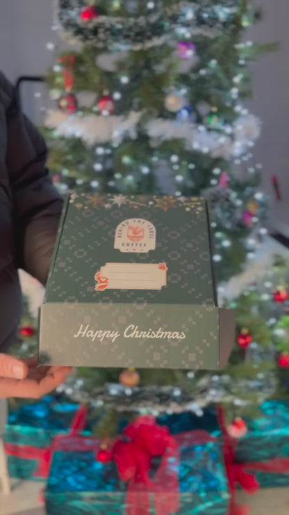 Christmas Gift Box. Delicious Coffee with Bean and Goose Chocolate